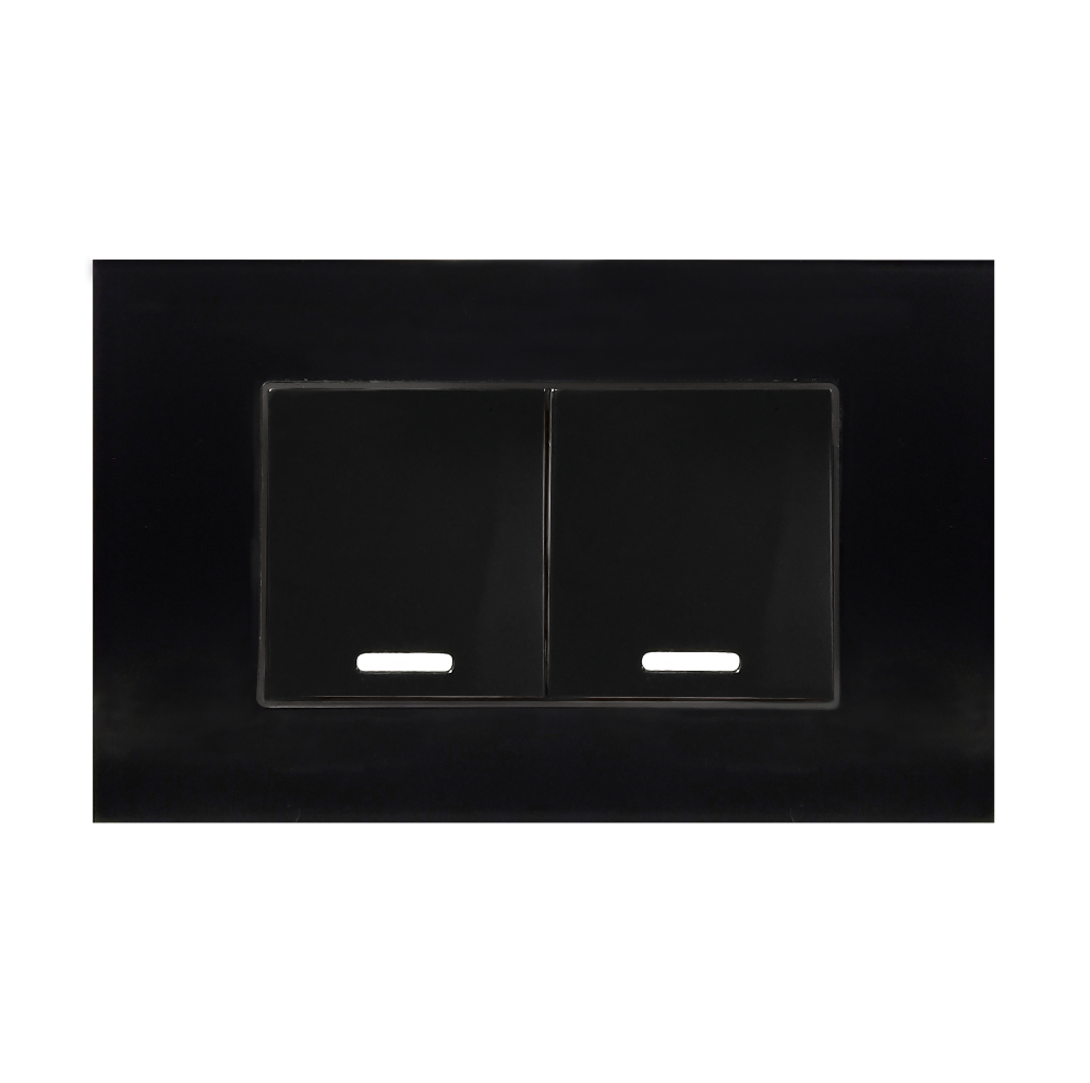 APAGADOR SENCILLO Y APAGADOR ESCALERA CON PLACA DE ACRÍLICO NEGRA 36 mm