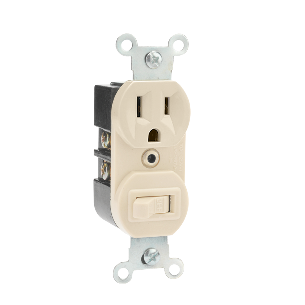 APAGADOR CON CONTACTO ATERRIZADO MARFIL