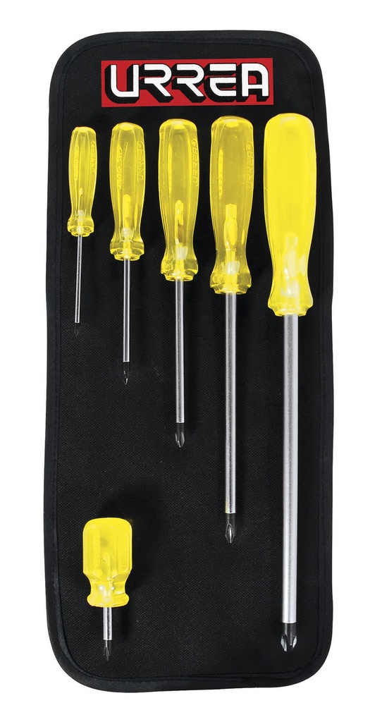 9600A Juego de 6 destornilladores ámbar punta Phillips Urrea 