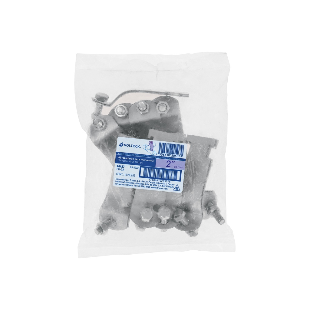 Abrazadera para perfil monocanal de 2', VOLTECK PU-2A