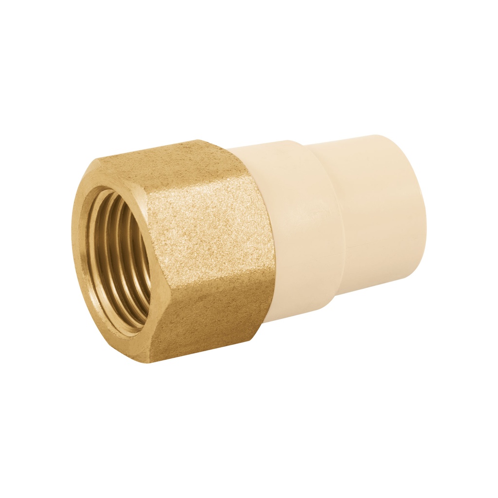 Adaptador hembra de CPVC 1/2' con inserto de latón, FOSET CPVC-641