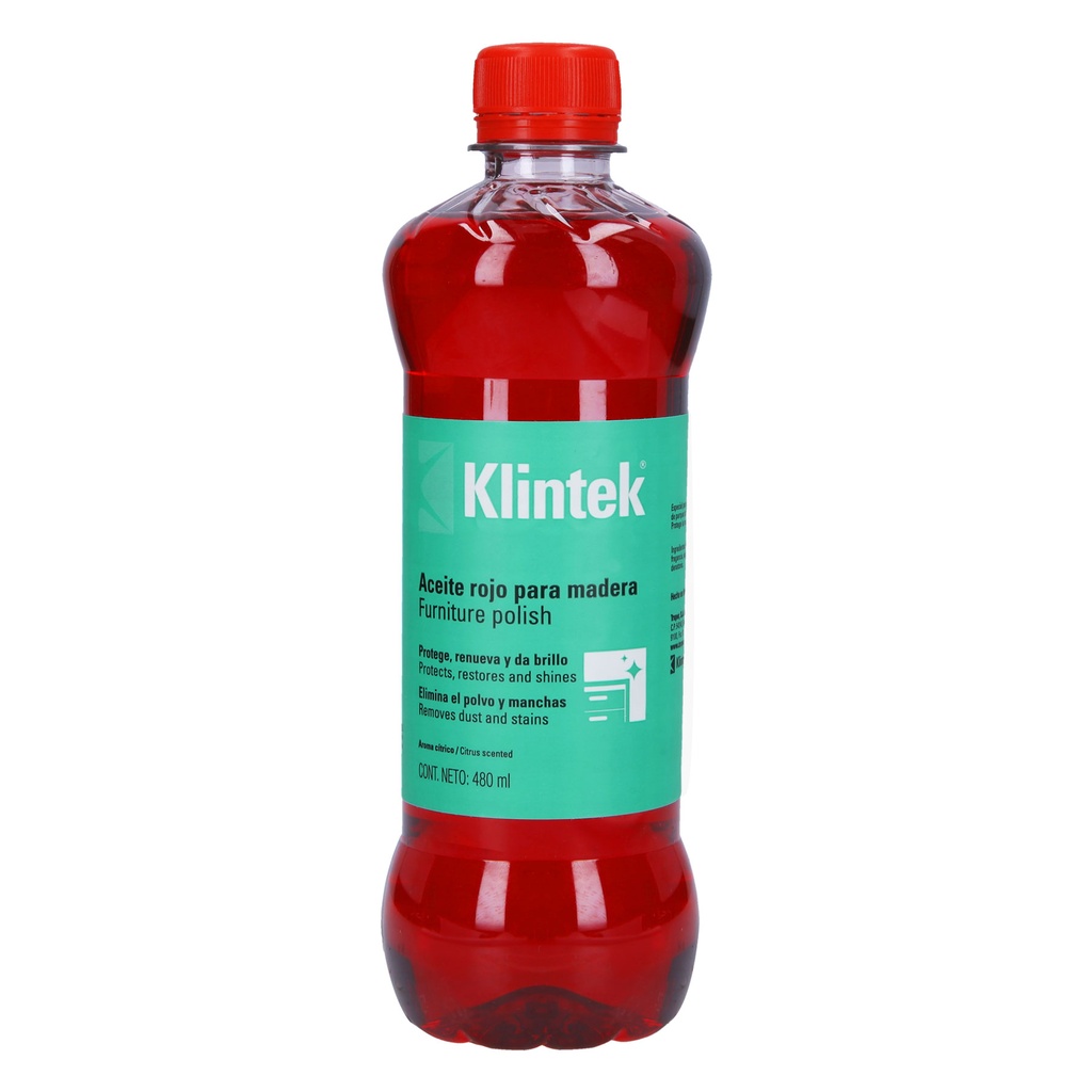 Aceite rojo para muebles, 480 ml, KLINTEK AMU-48