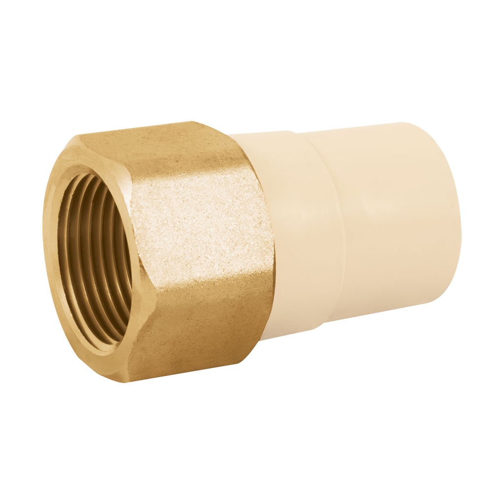 Adaptador hembra de CPVC 1' con inserto de latón, FOSET CPVC-643