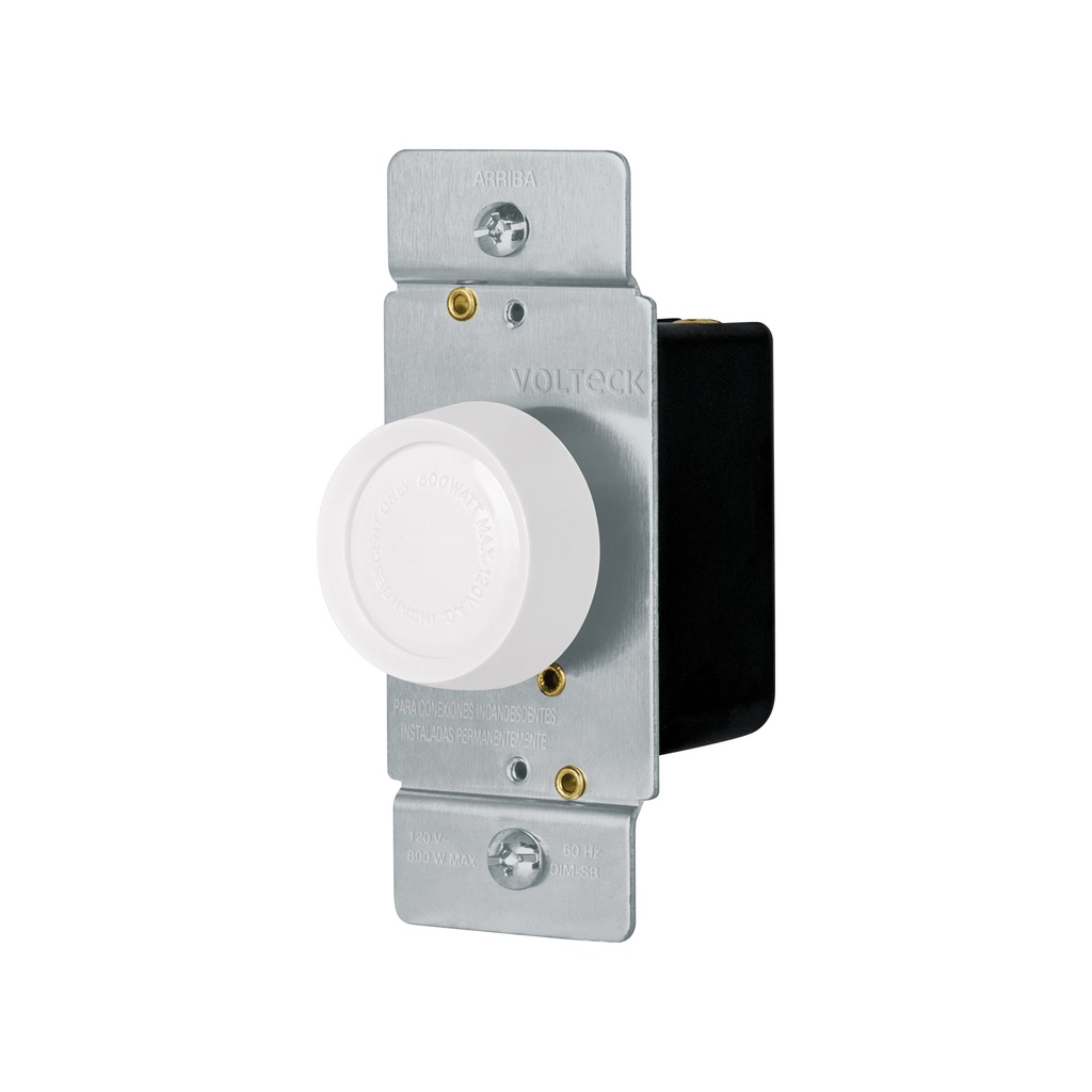 Atenuador de luz giratorio, Standard, blanco, Volteck DIM-SB