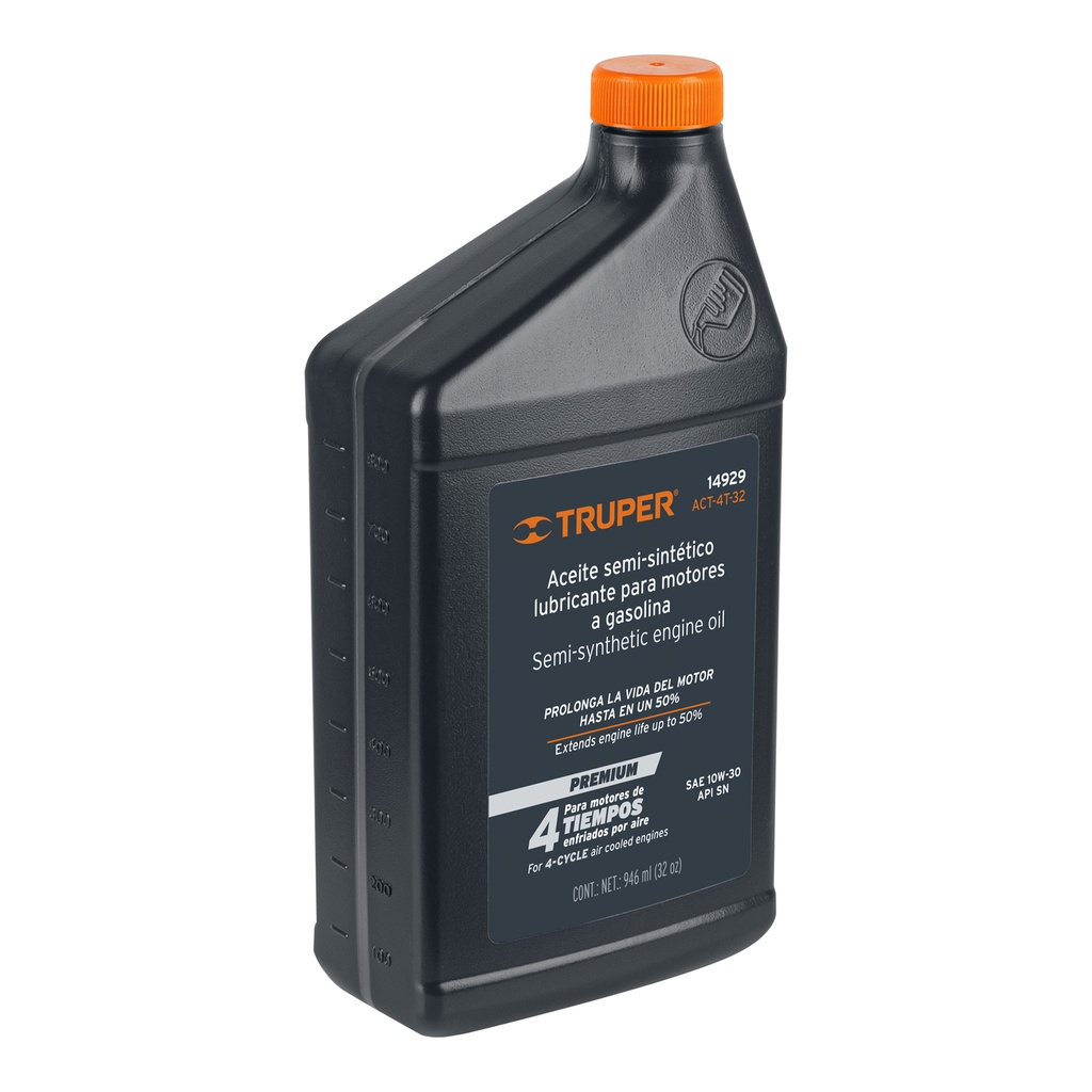 Aceite semi-sintético, 4 tiempos, 1000ml (34 oz), Truper ACES-4T-34