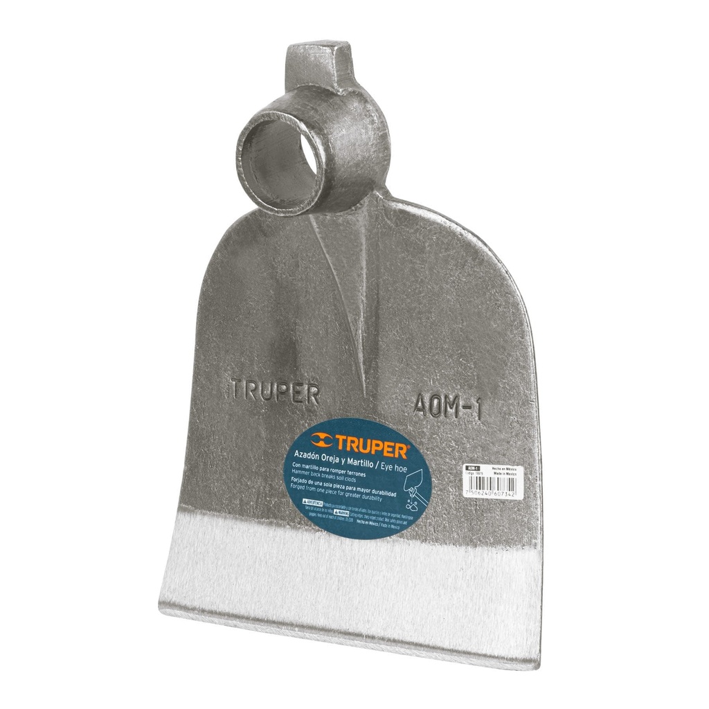 Azadón oreja y martillo No. 1 de 2.6 lb, sin mango, TRUPER AOM-1