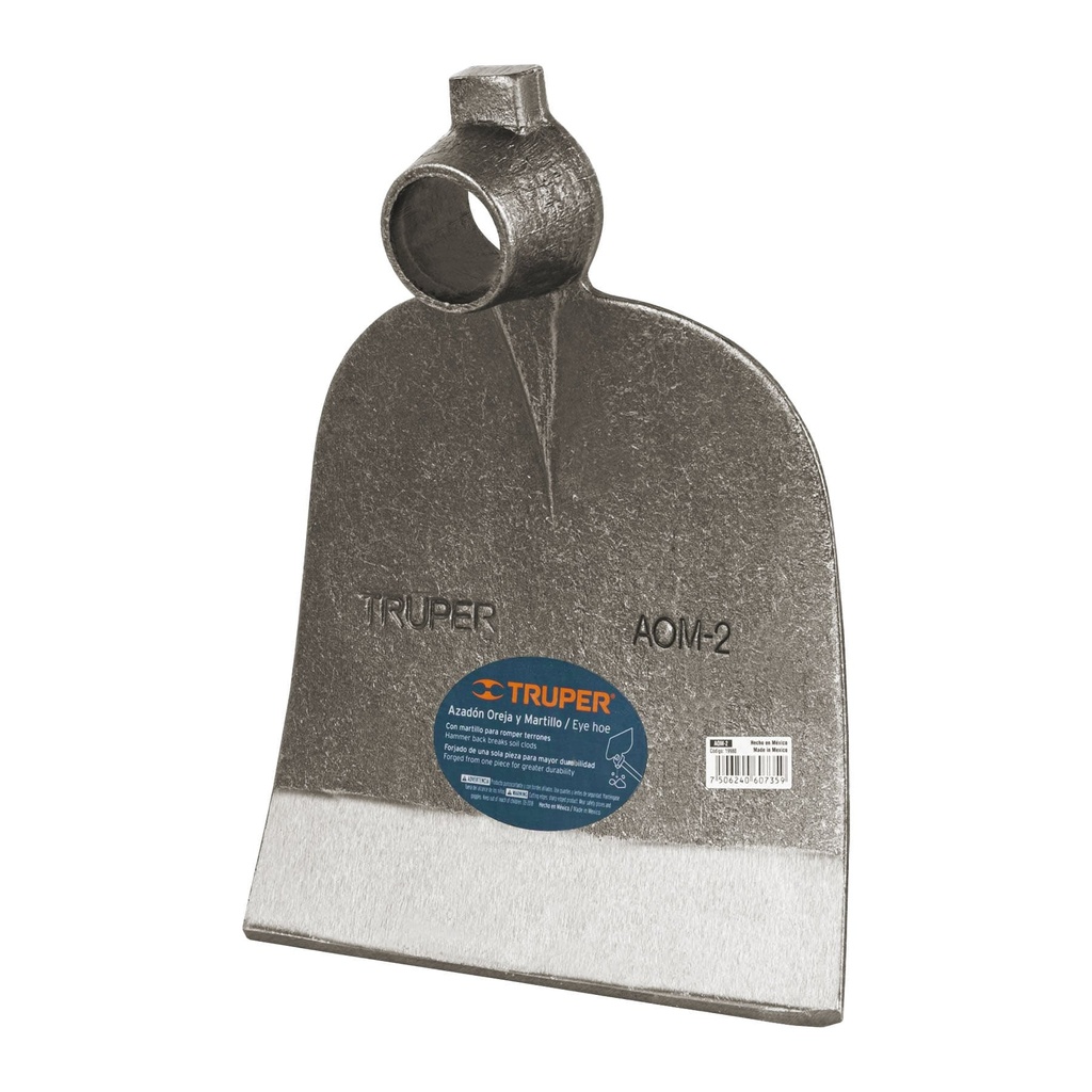 Azadón oreja y martillo No. 2 de 2.8 lb, sin mango, TRUPER AOM-2