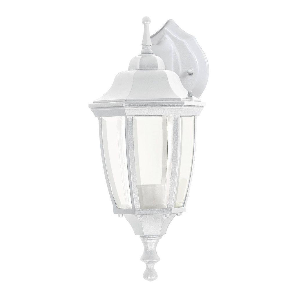 Arbotante tipo farol tradicional suspendido p/exterior, bco. ARB-102S