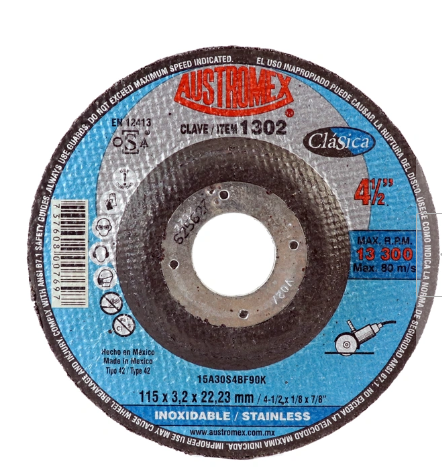 1302 DISCO DE CUBO CORTE DE METAL 4-1/2" x 1/8" x 7/8" D.T.42 15A30S4B90KA (DC)