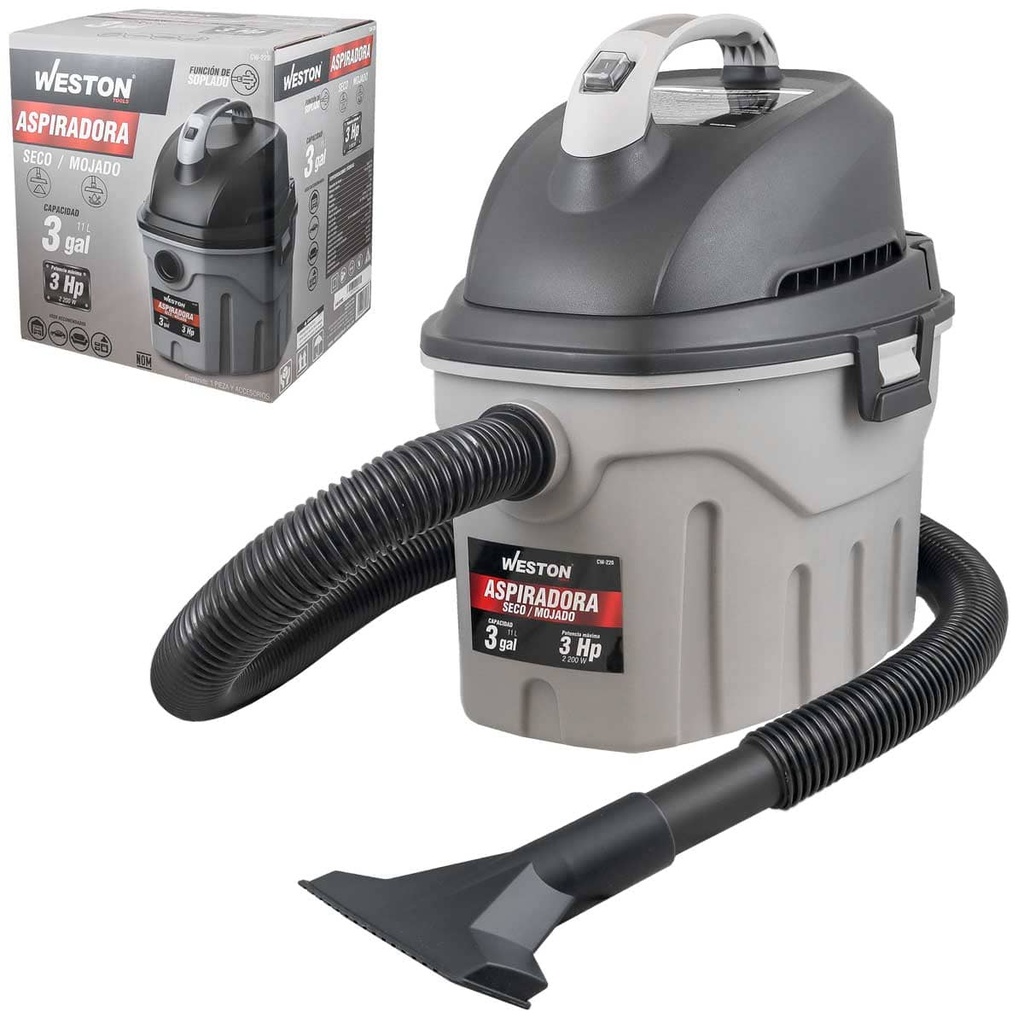 ASPIRADORA MOJADO/SECO 2.5GAL (10 L) 5HP 127V