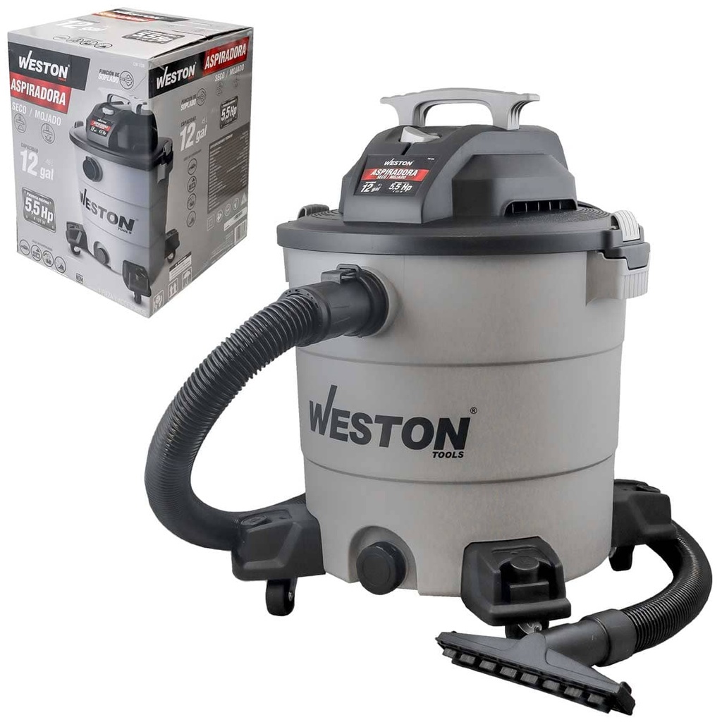 ASPIRADORA MOJADO/SECO 12GAL (45 L) 6.5HP 127V