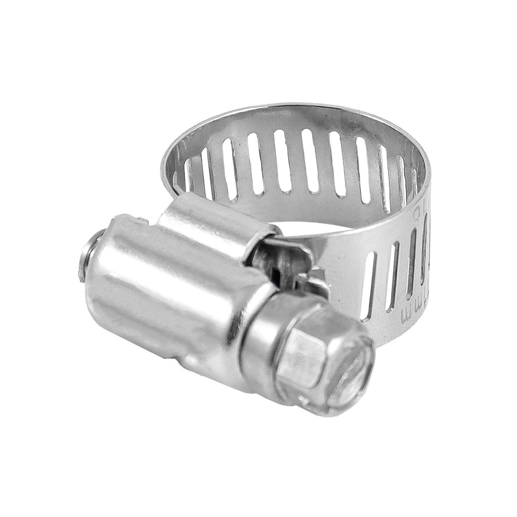 ABRAZADERA SINFIN D/ACERO INOXIDABLE #16 19-38MM X 13MM (Precio x pieza - Empaque c/10 pzas)