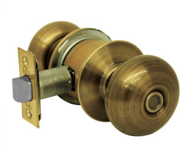 CERRADURA DE POMO PISA BAÑO LATON ANTIGUO