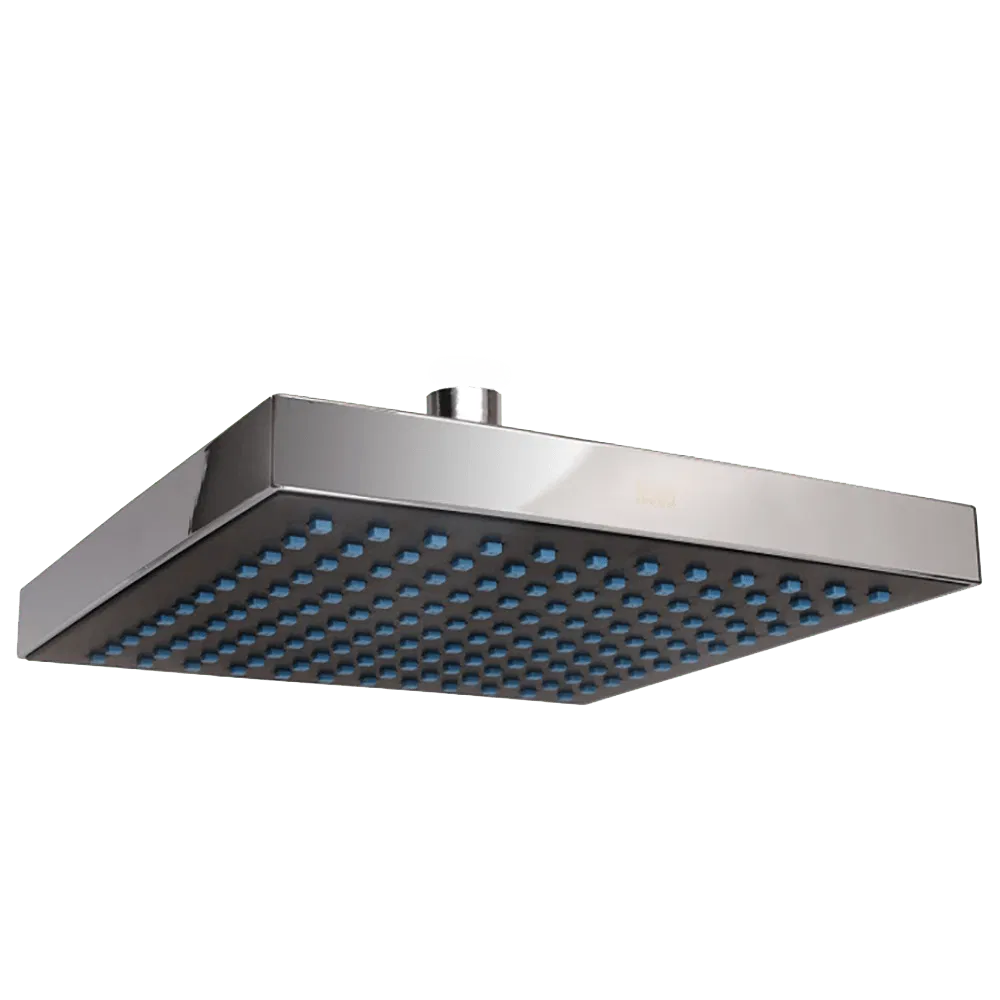 8" REGADERA CUADRADA ANTISARRO PLAS.CROMO S/BRAZO Y CHAPETON