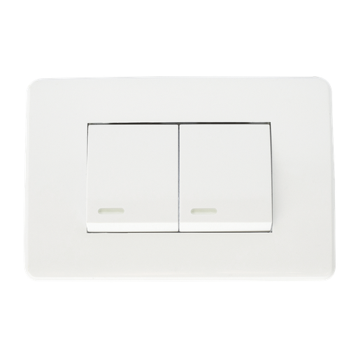 [8840900] APAGADOR DOBLE CON PLACA BLANCA 36 mm
