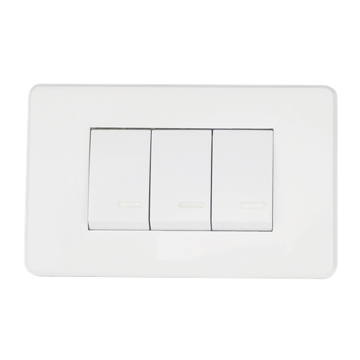 [8840915] APAGADOR TRIPLE CON PLACA BLANCA 24 mm