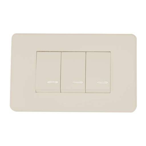 [8840916] APAGADOR TRIPLE CON PLACA MARFIL 24 mm 10 A  250 V