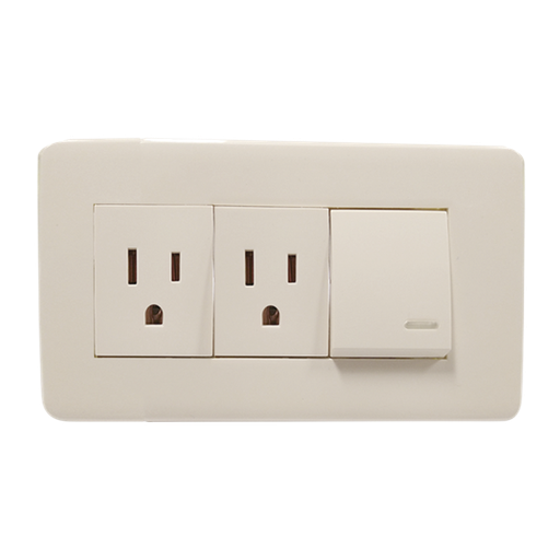 [8840941] APAGADOR Y CONTACTO DOBLE DE 24MM CON PLACA MARFIL