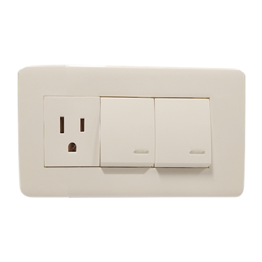 [8840946] APAGADOR DOBLE Y CONTACTO DE 24MM CON PLACA MARFIL