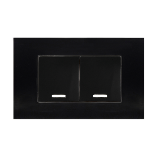 [8843900] APAGADOR DOBLE CON PLACA DE ACRILICO NEGRO 36MM 250V~ 10A