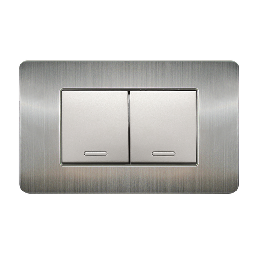 [8841950] APAGADOR SENCILLO Y APAGADOR ESCALERA CON PLACA DE ACERO INOXIDABLE 36 mm