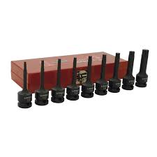 [74400] 74400 Juego de 9 dados de impacto punta Torx® 1/2" 