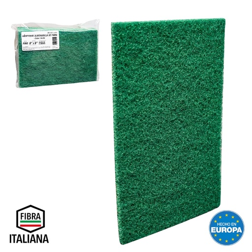 [LW-2500] ALMOHADILLA DE FIBRA COLOR VERDE WESTON PLUS 6" X 9" (PRECIO X PIEZA - BOLSA C/10)