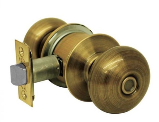 [PF0058] CERRADURA DE POMO PISA BAÑO LATON ANTIGUO