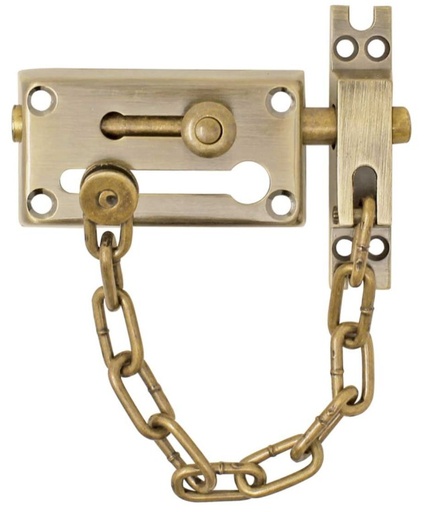 [PF0207] PASADOR CON CADENA LATON ANTIGUO