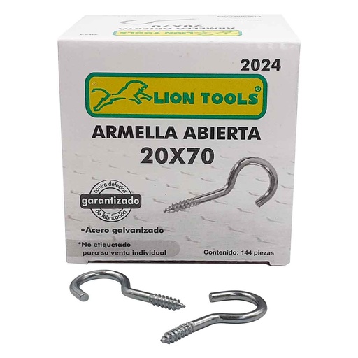 [2024] ARMELLA ABIERTA 20 X 70 CAJA 144 PZS LION TOOLS